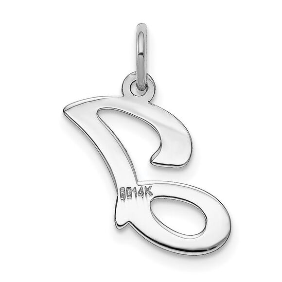 14k White Gold, Sophia Collection, Small Script Initial J Pendant - Picture 3 of 5